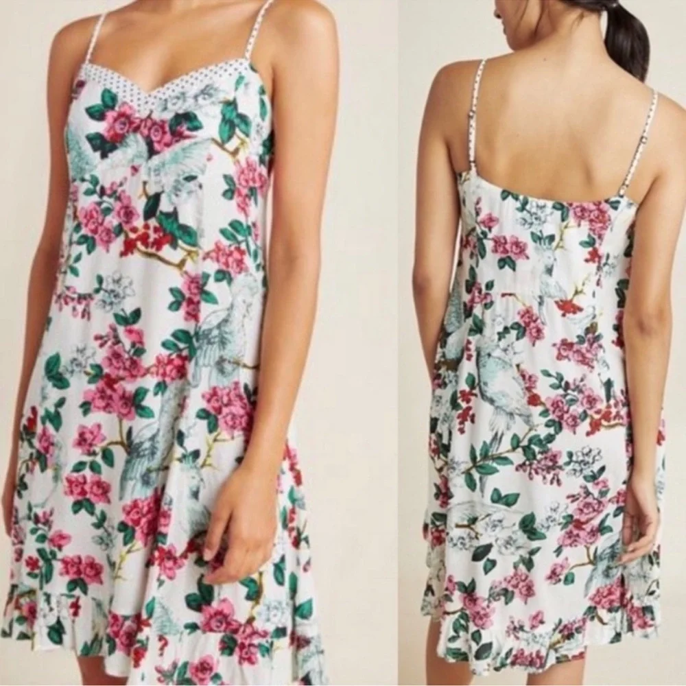 Anthropologie Layla Floral Slip Sleep Dress Size Medium - Picture 6 of 6